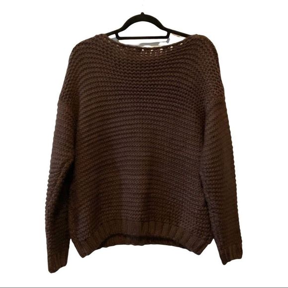 NWT LISTICLE wool/acrylic blend chunky knit long sleeve oversized sweater small - Picture 5 of 8